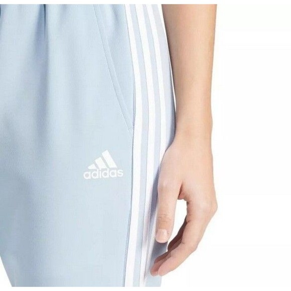 NWT Adidas Ladies' 3 Stripe  Active Jogger Wonblu/White Size Large - Picture 3 of 3